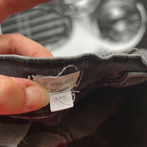 Womens MADEWELL 9" Eco Mid-Rise Button Front Skinny Jean 28 Tall Black Jean - Picture 5 of 7